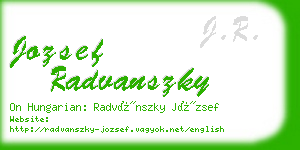 jozsef radvanszky business card